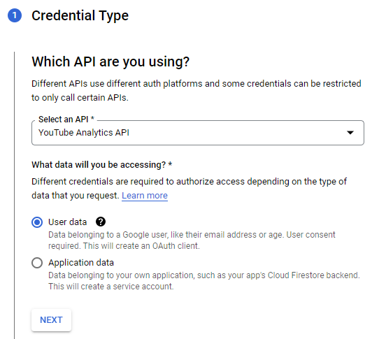 create credentials